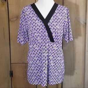 Dickies Mock Wrap Scrub Top 2 Pockets Size Large